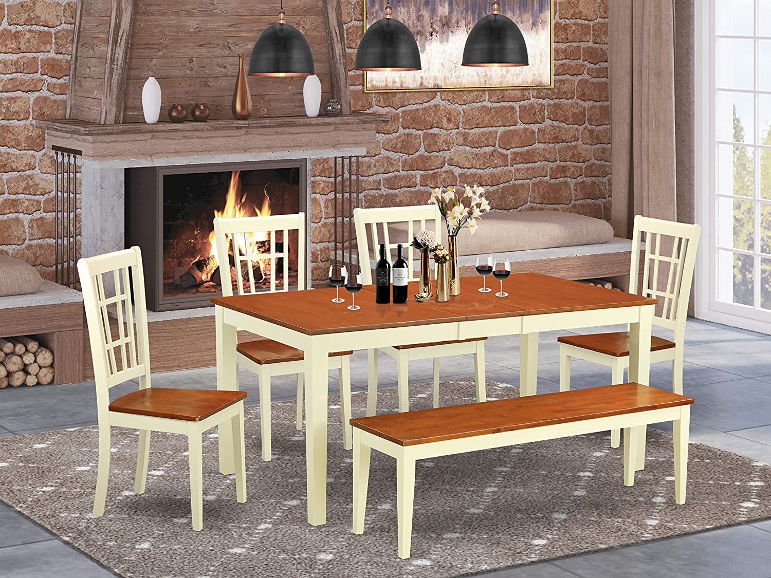 6 Pc Dining Room Set With Bench