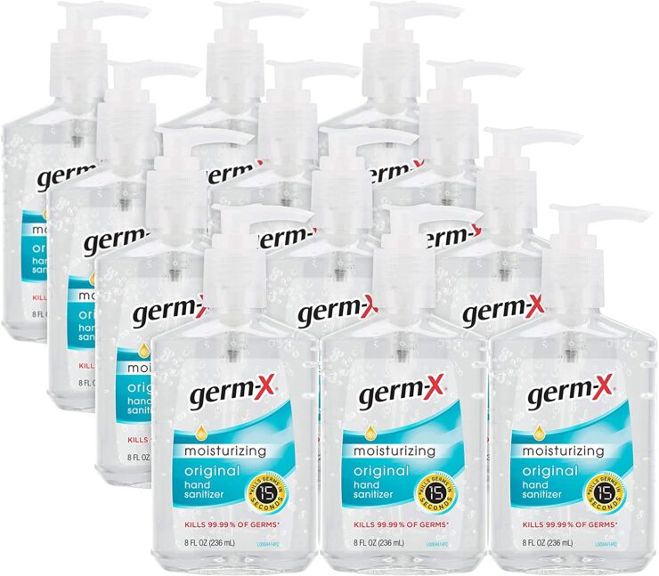 Germx Germx Hand Sanitizer, Original with Pump, 8 Fl Ounce (Pack of 12), 96 Fl Oz 29.88