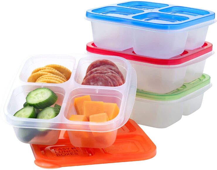 EasyLunchboxes Bento Snack Boxes Reusable Food Containers for School, Work and