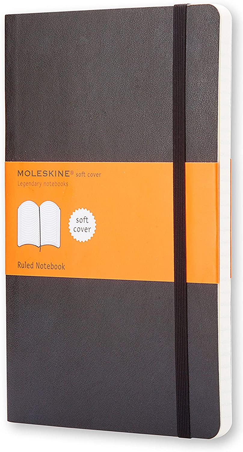 Moleskine Classic Notebook, Soft Cover, Large (5" x 8.25") Ruled/Lined