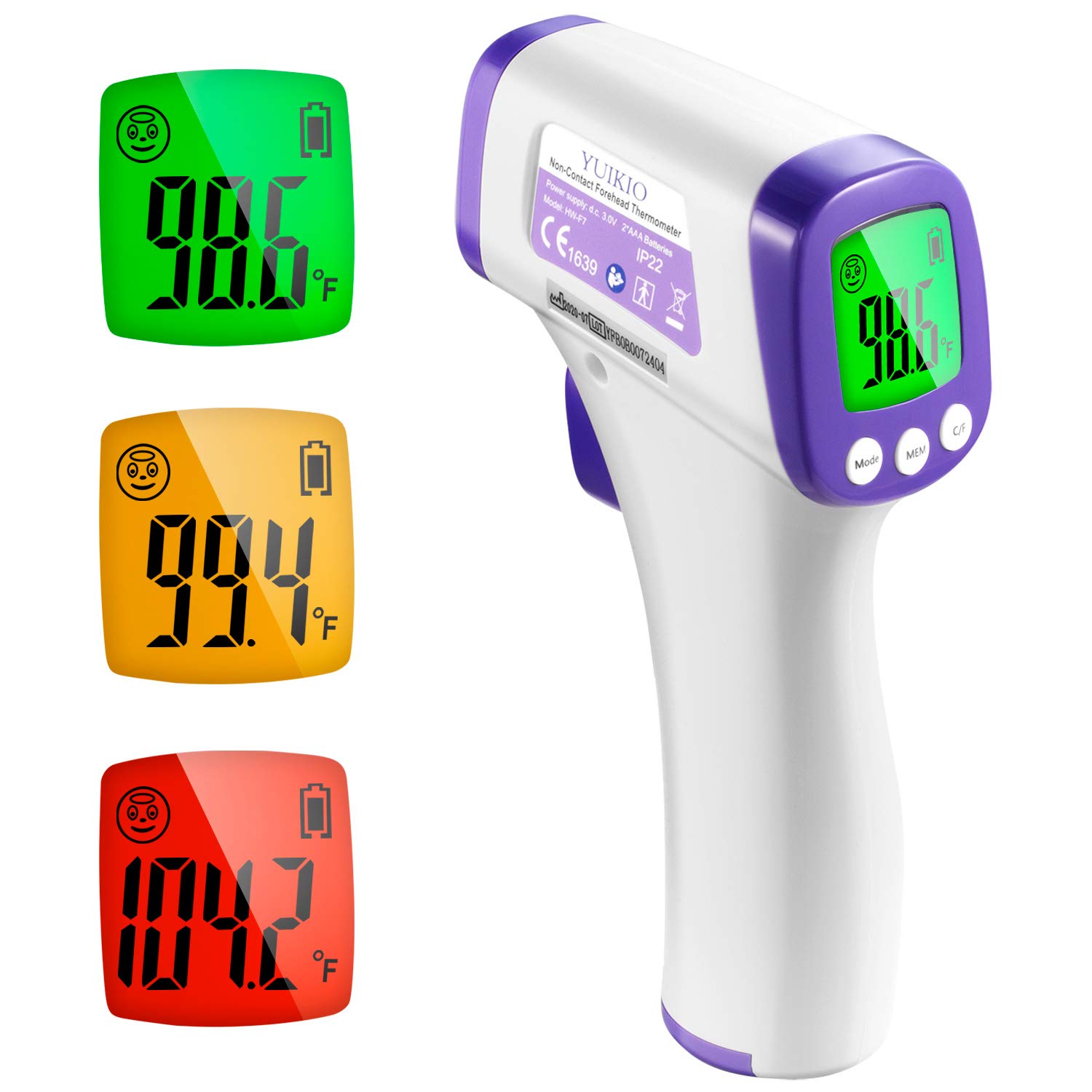 Infrared Forehead Thermometer for Adults, Non Contact Touchless Digital Temporal Thermometers