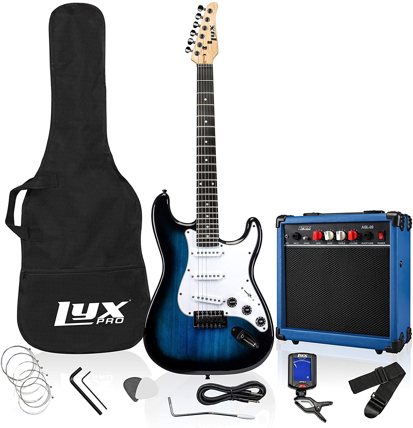 Lyxpro 39 Inch Electric Guitar Kit Bundle With 20w Amplifier All