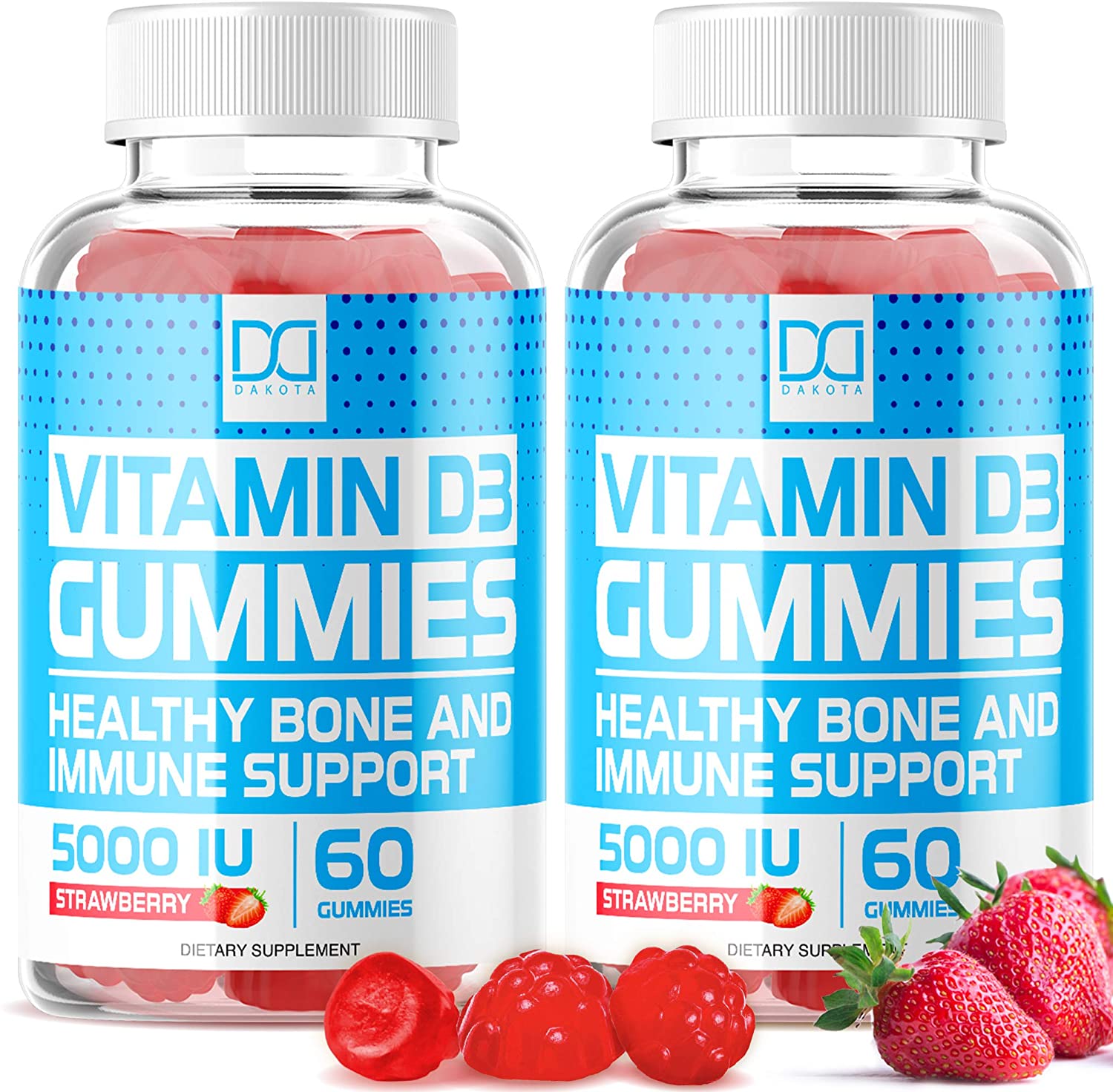 Vitamin D3 Gummies with Zinc Echinacea Supplements 5000 IU, Chewable