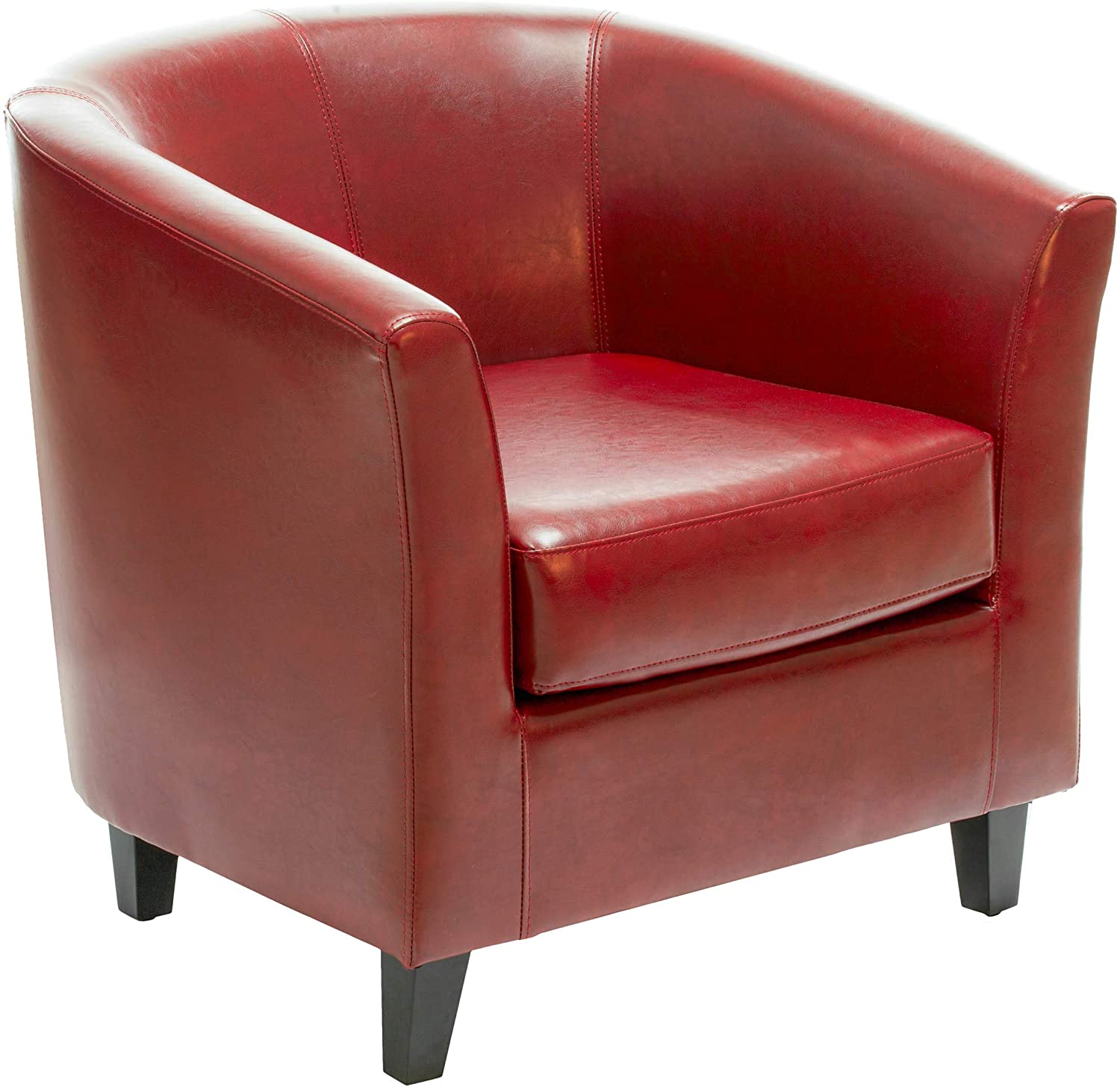 Great Deal Furniture Petaluma Oxblood Red Leather Club Chair 159