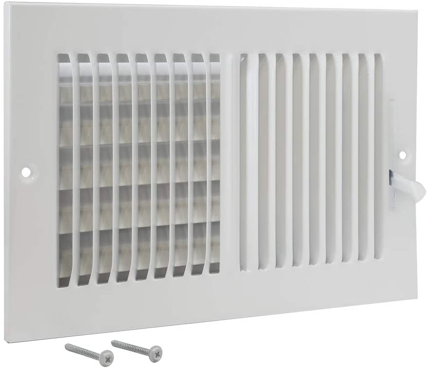 EZ-FLO 61610, White Two-Way Sidewall/Ceiling Register, 10 inch (W) x 6 inch  (H) Opening, 10 x 6 $3.87