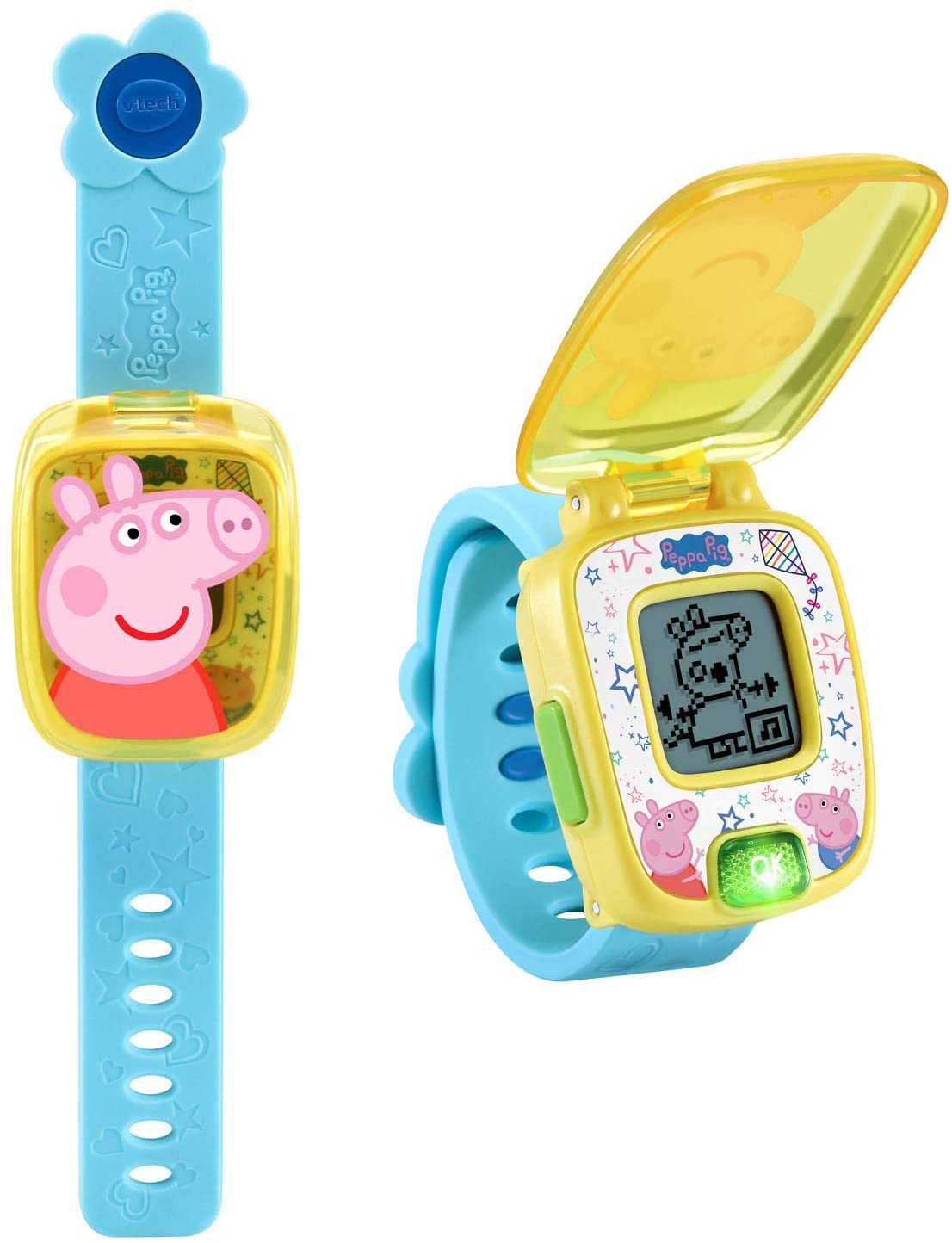Часы свинка. Часы Свинка Пеппа. Детские наручные часы Vtech. Интерактивные часы.