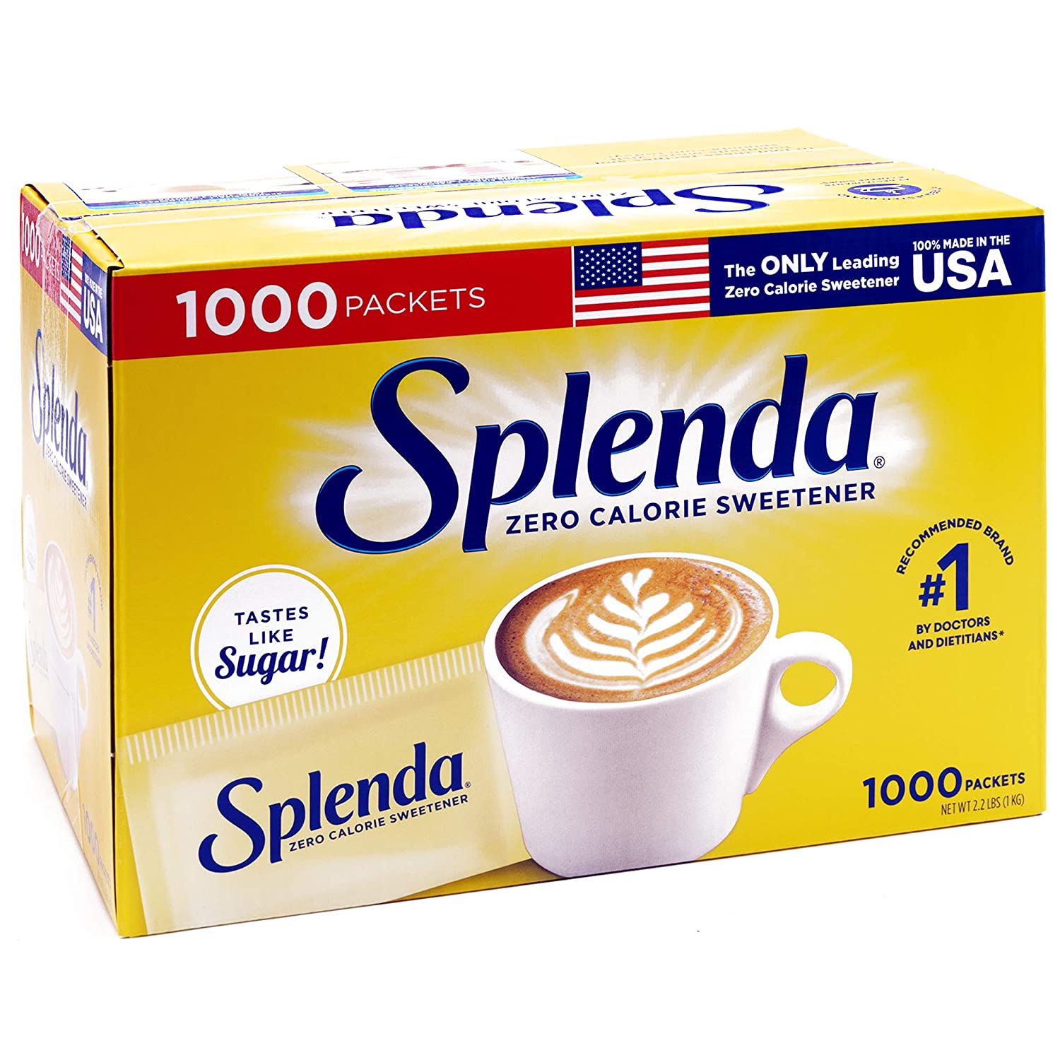 Splenda No Calorie Sweetener Value Pack, 1000 Individual Packets, 2.2