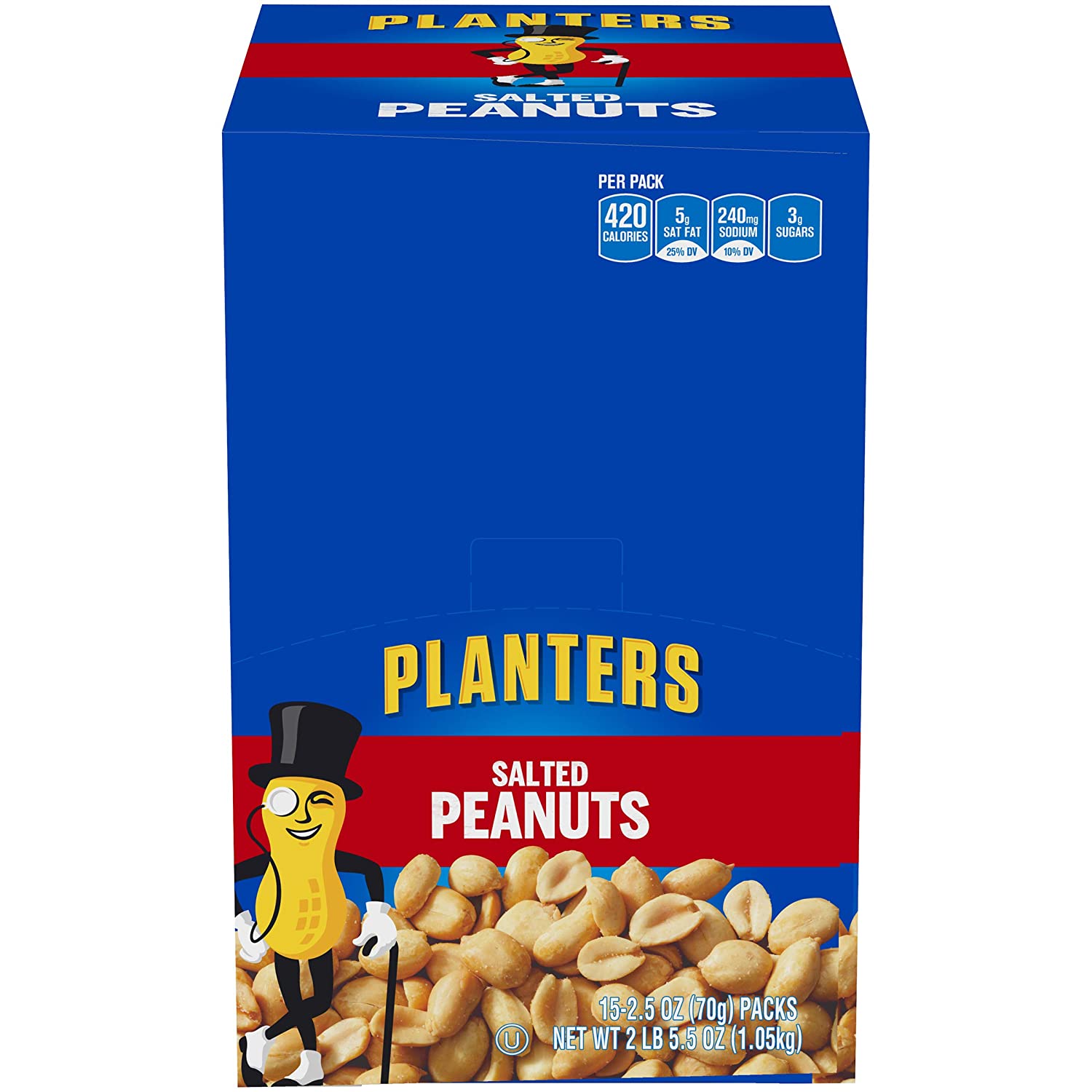 Planters Salted Peanuts Single Serve (2.5oz Bags, Pack of 15) 7.69