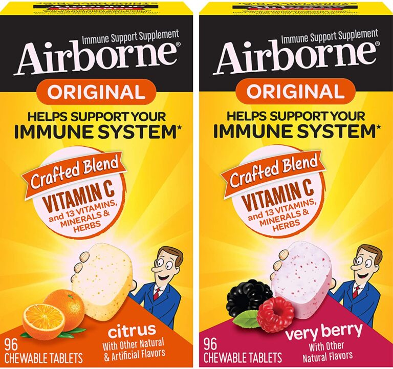 Vitamin C 1000mg Airborne Berry Chewable Tablets, Immune Support