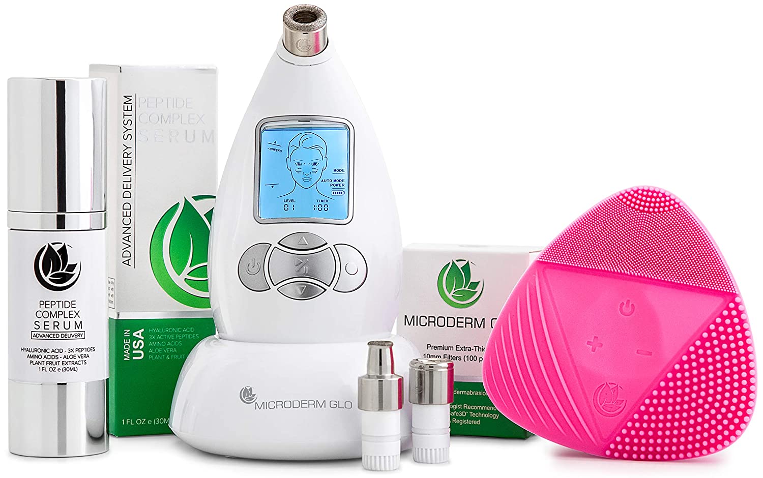 Microderm GLO Complete Skincare Package Includes Diamond