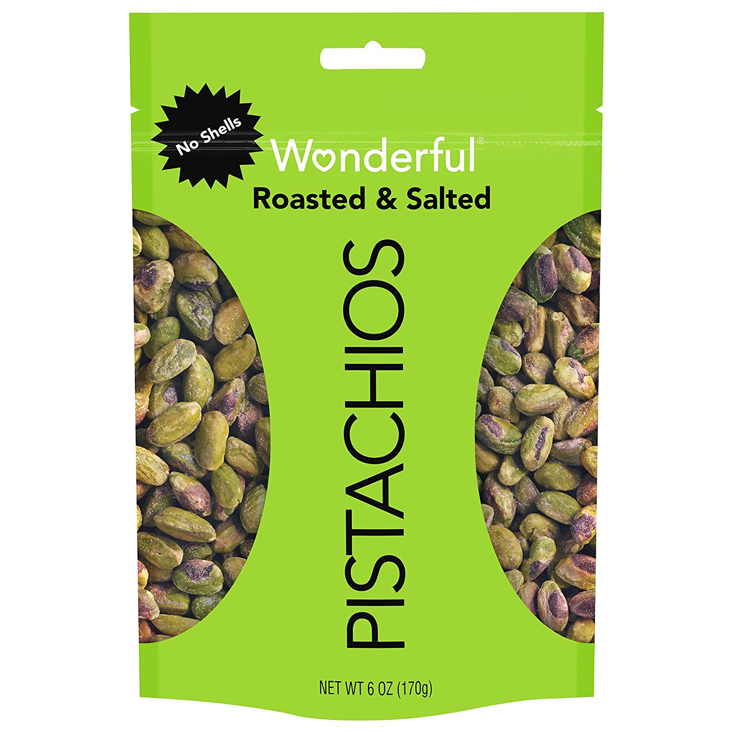 Wonderful Pistachios, No-Shell, Roasted and Salted, 6 Oz $3.99