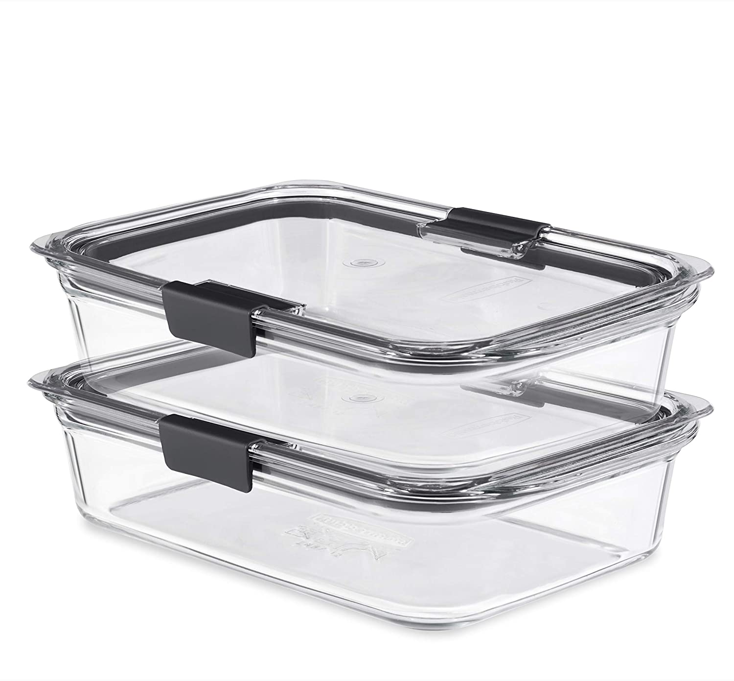 Rubbermaid Brilliance Glass Storage 8-Cup Food Containers with Lids, 2 ...