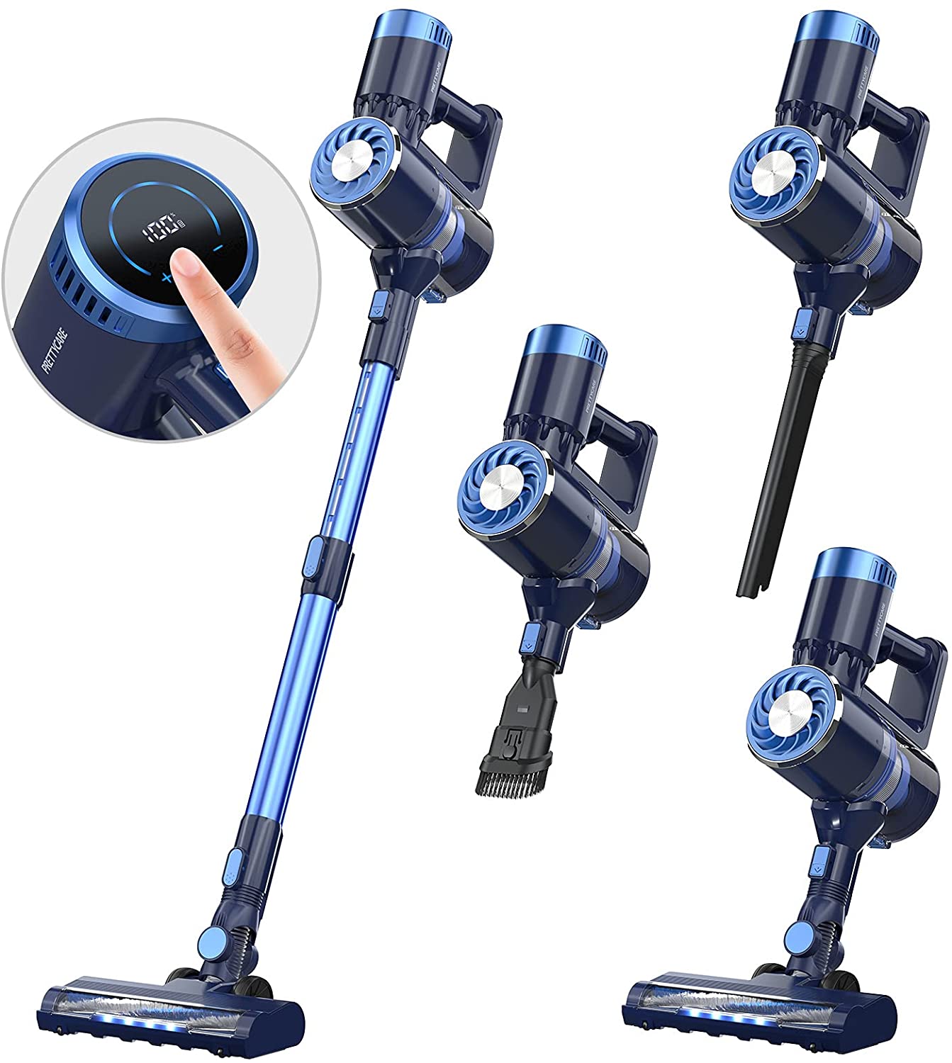 Cordless Vacuum Cleaner with LED Touch Display, 4 in 1 Stick Vacuum 35