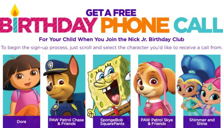 Wednesday Freebies-Free Personalized Birthday Phone Call from a Nick Jr