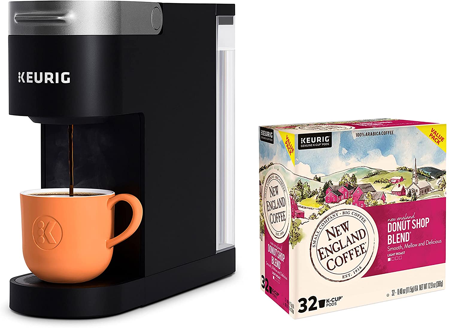 Keurig KSlim Single Serve Coffee Maker with New England Coffee Donut