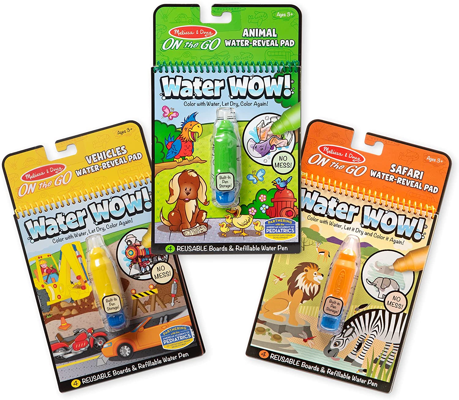 Melissa & Doug On the Go Water Wow! Reusable Water-Reveal Activity Pads ...