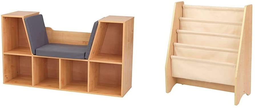 KidKraft Bookcase With Reading Nook Natural Sling Bookshelf   Kidkraft 