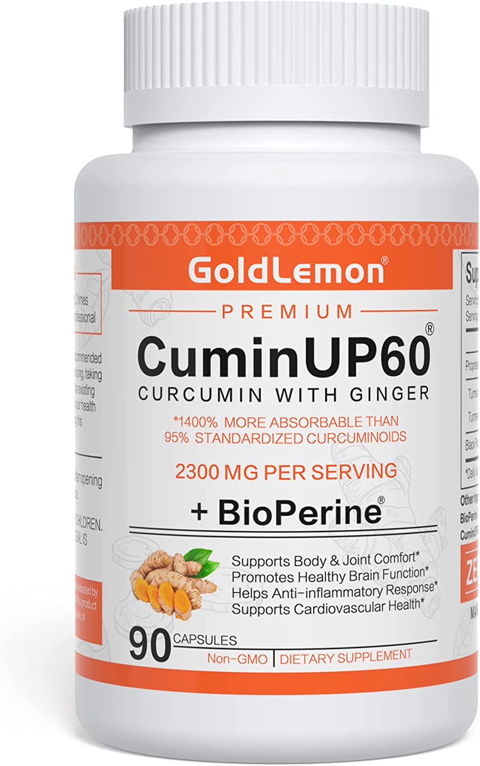 Turmeric Curcumin With Ginger Black Pepper Supplement Goldlemon