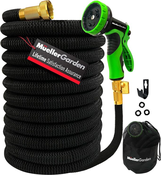 Mueller ArmorFlow Heavy Duty Expandable Garden Hose 50 Ft with 9 ...