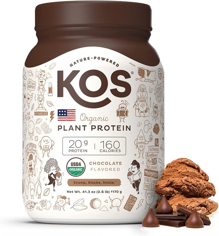 KOS Vegan Protein Powder, Chocolate USDA Organic Low Carb Pea Protein