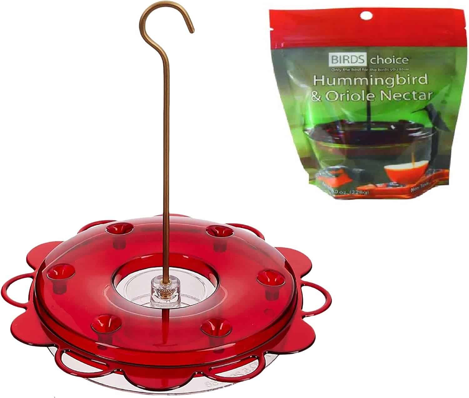 Naturesroom Hummingbird Feeder Kit by Birds Choice (Feeder with Nectar