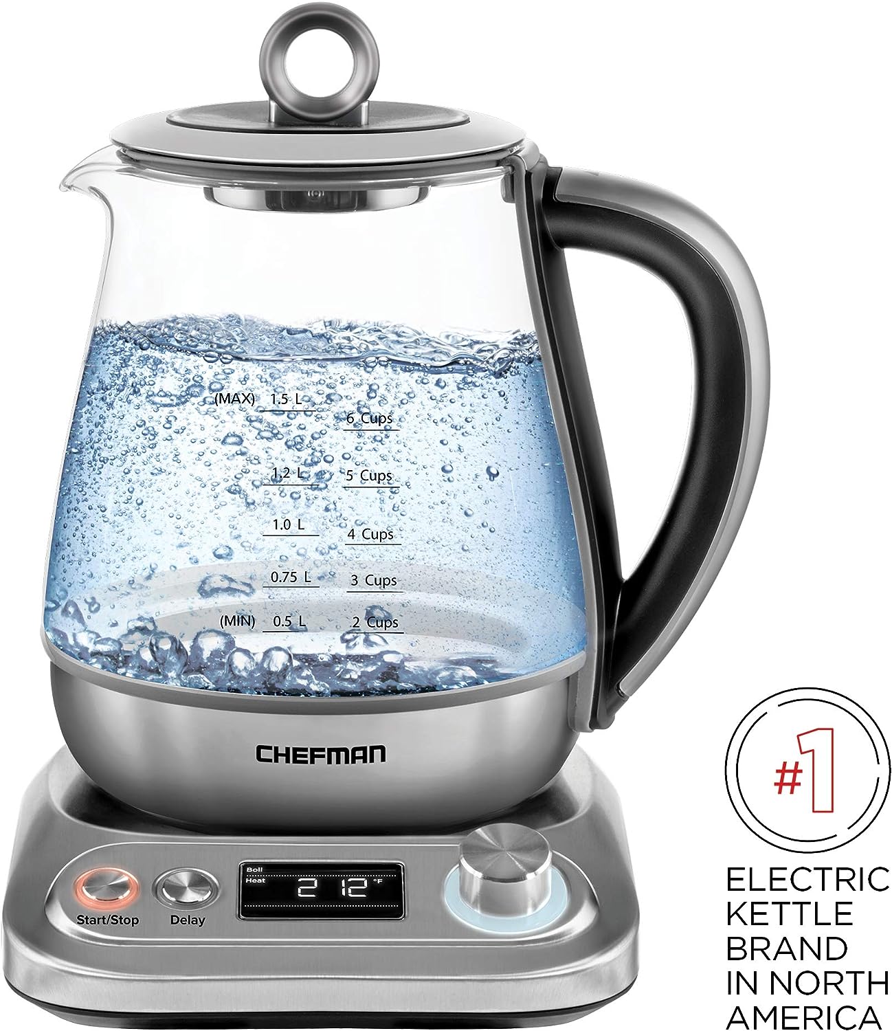 Chefman Digital Electric Glass Kettle, 1.5 Liter, Only 38.20