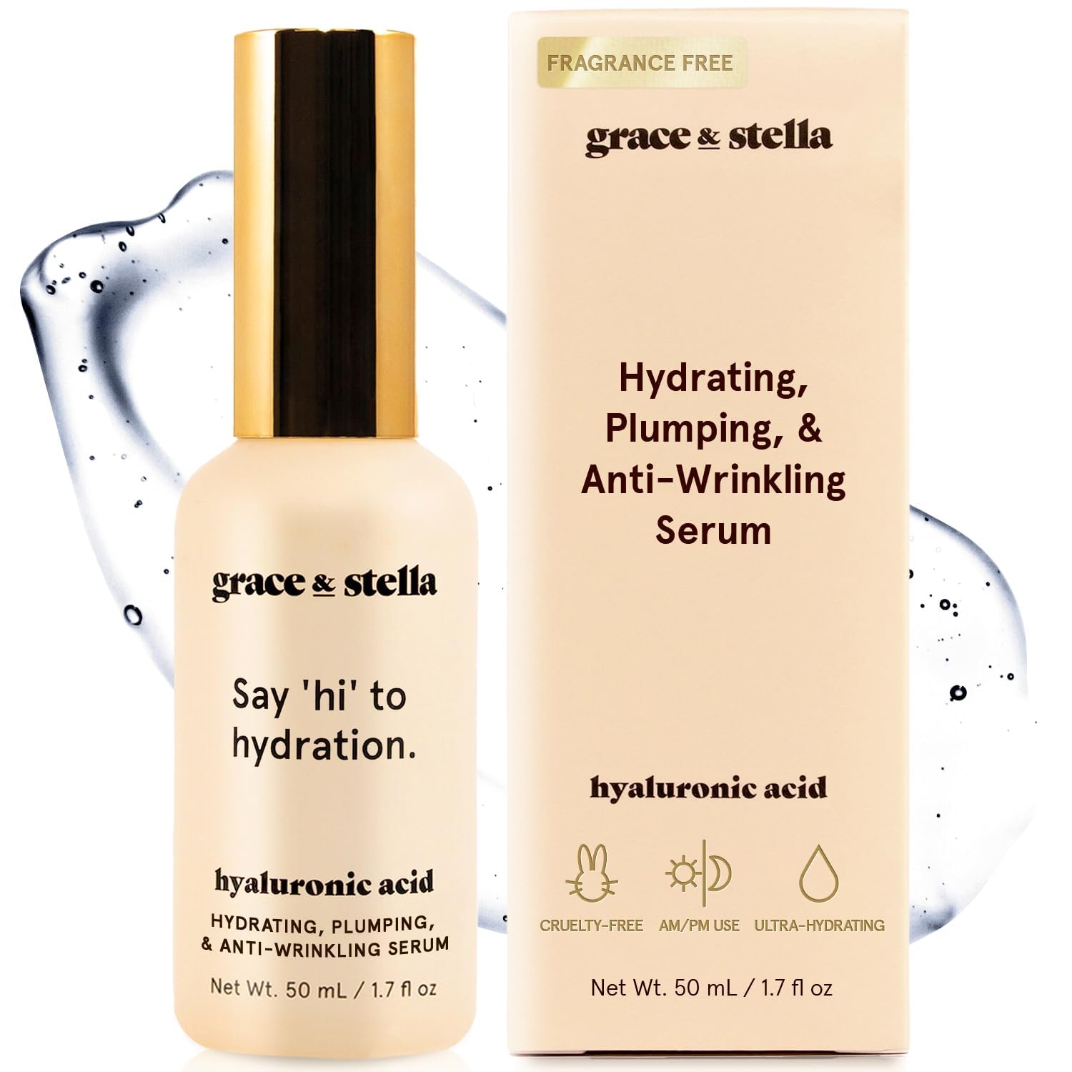Grace & Stella Hyaluronic Acid Serum for Face 50ml Only 8.98