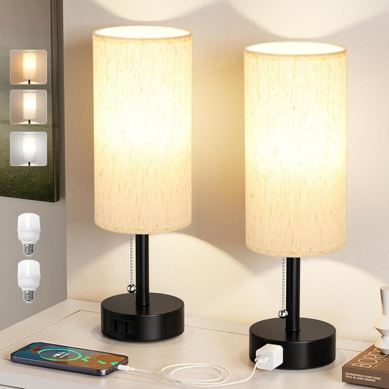 Prime Deal Bedside Table Lamps, Set of 2 Only 17.26