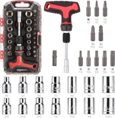 Amazon Basics 27-Piece Magnetic T-Handle Ratchet Wrench and Screwdriver Set Only $8.68
