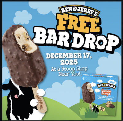 Monday Freebies – Free Ice Cream Bar at Ben & Jerry’s on December 17