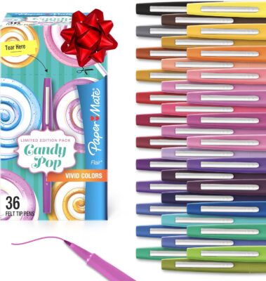 Paper Mate Flair Felt Tip Pens, Limited Edition Candy Pop Pack, 36 Count Only $15