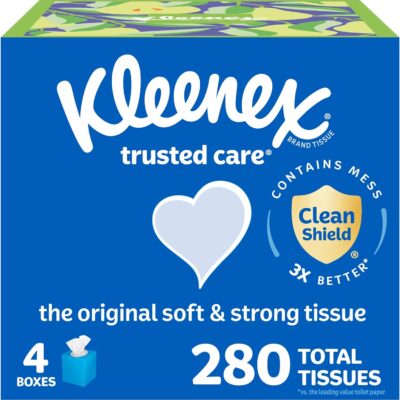 Kleenex Facial Tissues, 4 Cube Boxes, 70 Tissues per Box Only $6.55