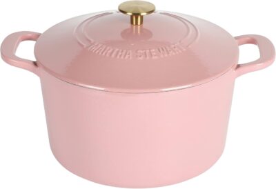 MARTHA STEWART Gatwick 7-Quart Enamel Cast Iron Dutch Oven Only $33.99