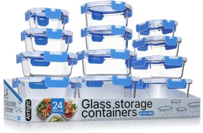Bakken Borosilicate Glass Food Storage Containers with Lids, 24 Pieces Only $24.28