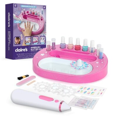 Claire’s Kids 67-Piece Airbrush Glitter Salon Nail Charms & Accessories Set Only $17.37