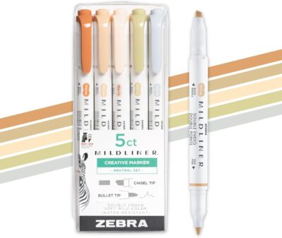 Zebra Pen Mildliner Dual-Tip Highlighter Set, 5 Pack Only $3.81