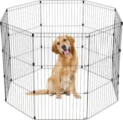 IRIS USA 8-Panel Metal Puppy Playpen Only $47.47