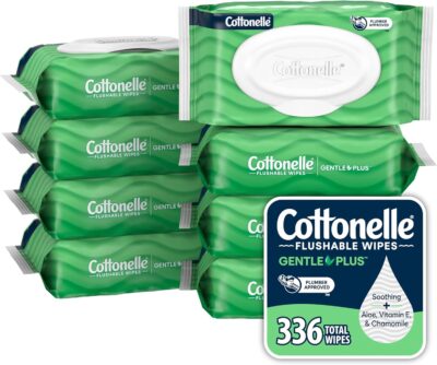 Cottonelle GentlePlus Flushable Wet Wipes, 8 Packs, (336 Total Wipes) Only $9.79