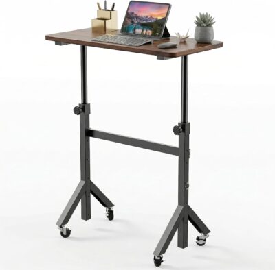 HUANUO 32” Small Standing Desk with Wheels Only $29.99